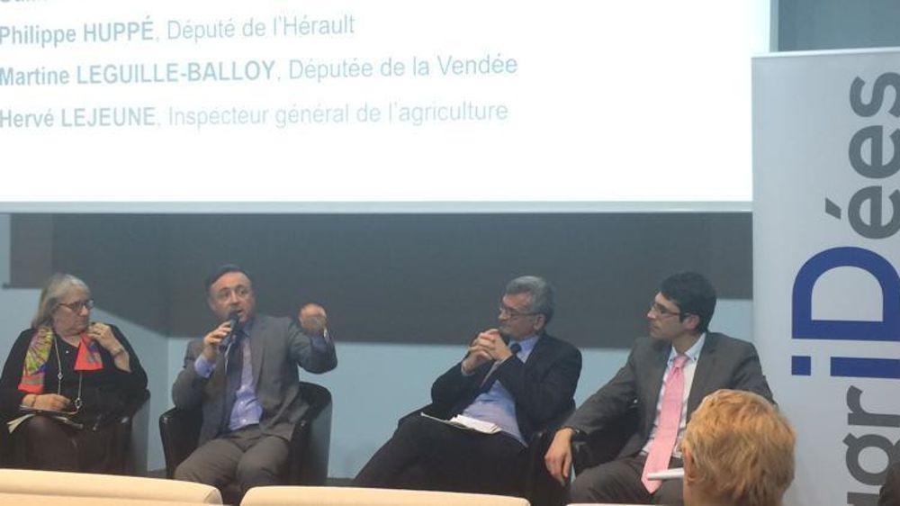 Au micro : Philippe Huppé, député de l’Hérault. © A. Marcotte/GFA